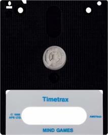 Cartridge artwork for Time Trax on the Amstrad CPC.