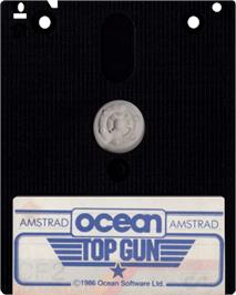 Cartridge artwork for Top Gun on the Amstrad CPC.