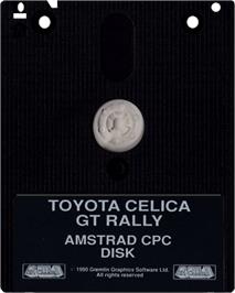 Cartridge artwork for Toyota Celica GT Rally on the Amstrad CPC.
