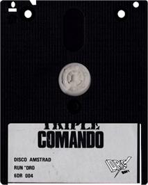 Cartridge artwork for Triple Comando on the Amstrad CPC.
