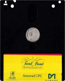 Cartridge artwork for Trivial Pursuit: A New Beginning on the Amstrad CPC.