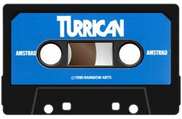 Cartridge artwork for Turrican on the Amstrad CPC.