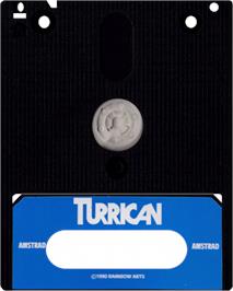 Cartridge artwork for Turrican 2 - The Final Fight on the Amstrad CPC.