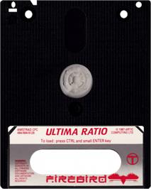 Cartridge artwork for Ultima Ratio on the Amstrad CPC.