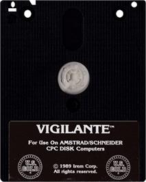 Cartridge artwork for Vigilante on the Amstrad CPC.