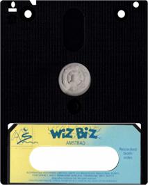 Cartridge artwork for Wiz-Biz on the Amstrad CPC.