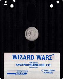 Cartridge artwork for Wizard Warz on the Amstrad CPC.