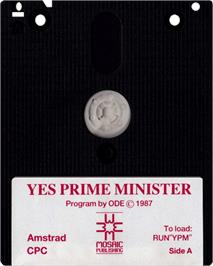 Cartridge artwork for Yes Prime Minister on the Amstrad CPC.