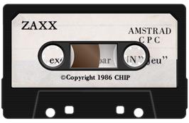 Cartridge artwork for Zaxx on the Amstrad CPC.