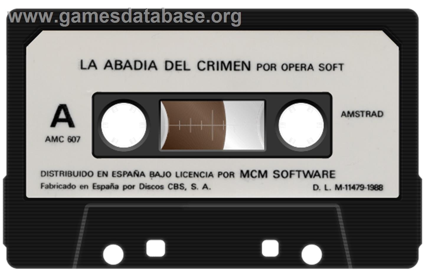 Abadía del Crimen - Amstrad CPC - Artwork - Cartridge