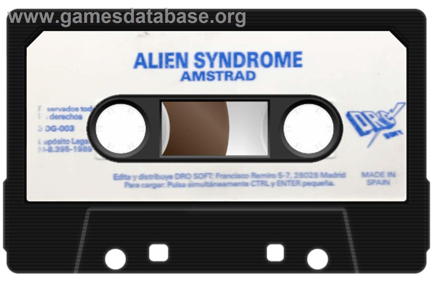Alien Syndrome - Amstrad CPC - Artwork - Cartridge