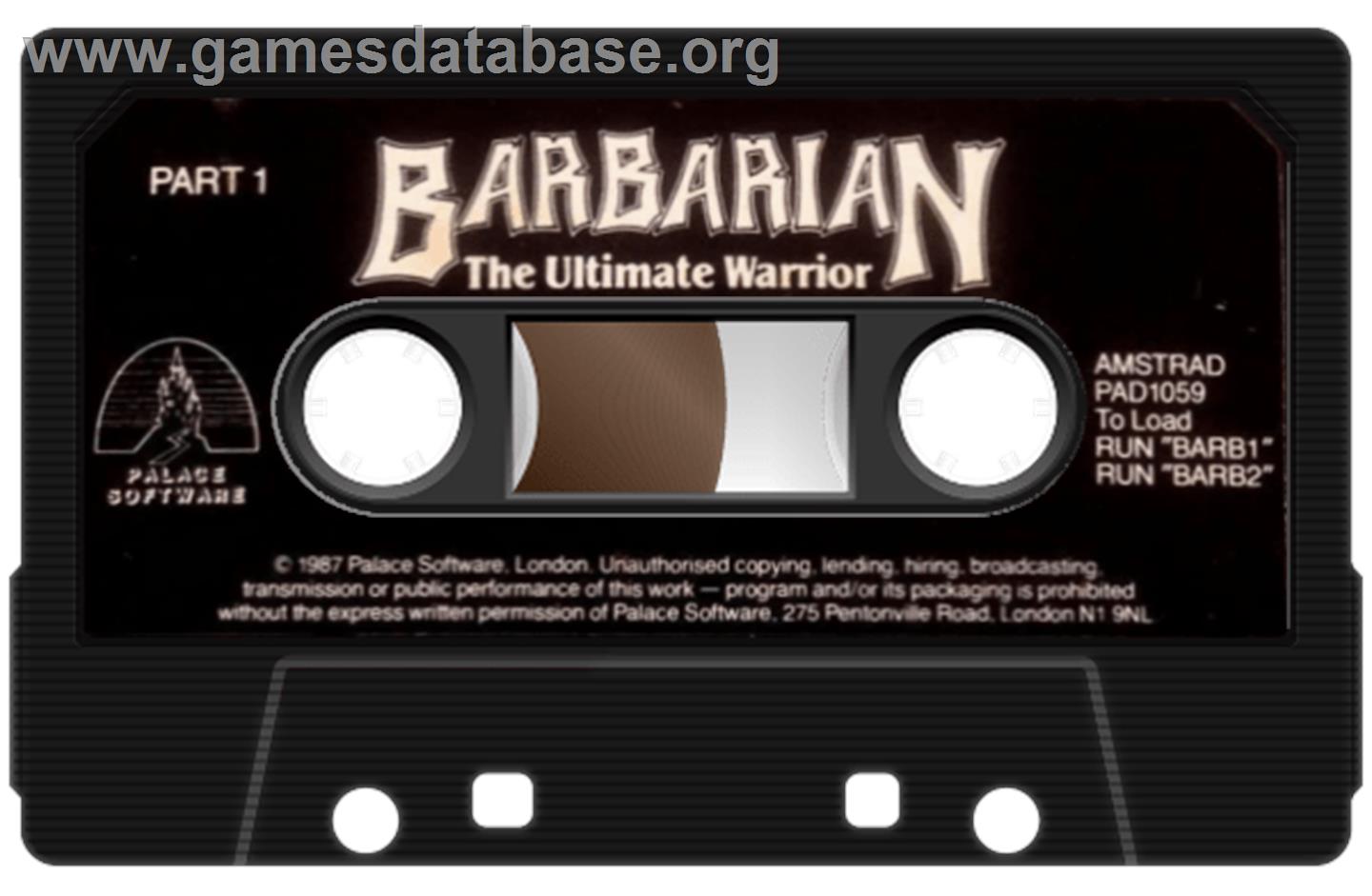 Barbarian - Amstrad CPC - Artwork - Cartridge