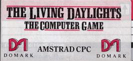 Top of cartridge artwork for 007 - The Living Daylights on the Amstrad CPC.
