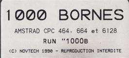 Top of cartridge artwork for 1000 Bornes on the Amstrad CPC.