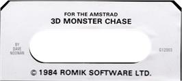 Top of cartridge artwork for 3D Monster Chase on the Amstrad CPC.