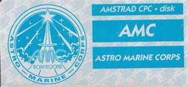Top of cartridge artwork for A.M.C.: Astro Marine Corps on the Amstrad CPC.