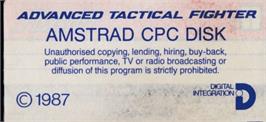 Top of cartridge artwork for ATF - Advanced Tactical Fighter on the Amstrad CPC.