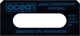 Top of cartridge artwork for Adidas Championship Football on the Amstrad CPC.