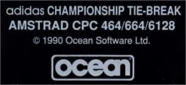 Top of cartridge artwork for Adidas Championship Tie-Break on the Amstrad CPC.