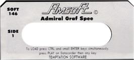 Top of cartridge artwork for Admiral Graf Spee on the Amstrad CPC.