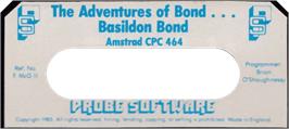 Top of cartridge artwork for Adventures of Bond... Basildon Bond on the Amstrad CPC.