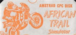Top of cartridge artwork for African Trail Simulator on the Amstrad CPC.