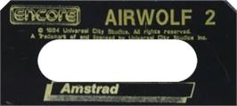 Top of cartridge artwork for Airwolf 2 on the Amstrad CPC.