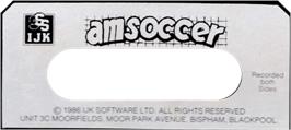 Top of cartridge artwork for Amsoccer on the Amstrad CPC.