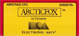 Top of cartridge artwork for Arcticfox on the Amstrad CPC.