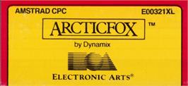 Top of cartridge artwork for Arcticfox on the Amstrad CPC.