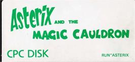Top of cartridge artwork for Asterix and the Magic Cauldron on the Amstrad CPC.