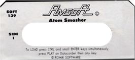 Top of cartridge artwork for Atom Smasher on the Amstrad CPC.