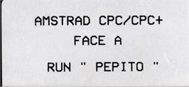 Top of cartridge artwork for Aventures De Pepito Au Mexique, Les on the Amstrad CPC.