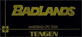 Top of cartridge artwork for Badlands on the Amstrad CPC.