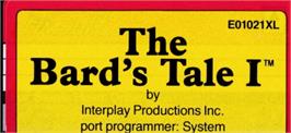 Top of cartridge artwork for Bard's Tale, The on the Amstrad CPC.