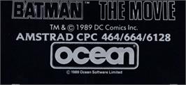 Top of cartridge artwork for Batman - The Movie on the Amstrad CPC.