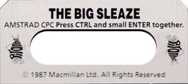 Top of cartridge artwork for Big Sleaze, The on the Amstrad CPC.