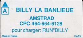 Top of cartridge artwork for Billy la Banlieue on the Amstrad CPC.