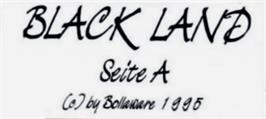 Top of cartridge artwork for Black Land on the Amstrad CPC.