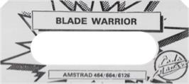 Top of cartridge artwork for Blade Warrior on the Amstrad CPC.