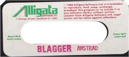 Top of cartridge artwork for Blagger on the Amstrad CPC.