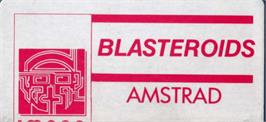Top of cartridge artwork for Blasteroids on the Amstrad CPC.