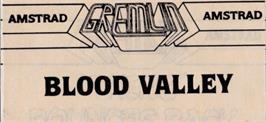 Top of cartridge artwork for Blood Valley on the Amstrad CPC.