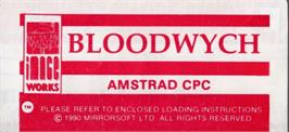 Top of cartridge artwork for Bloodwych on the Amstrad CPC.