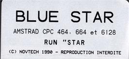 Top of cartridge artwork for Blue Star on the Amstrad CPC.