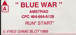Top of cartridge artwork for Blue War on the Amstrad CPC.