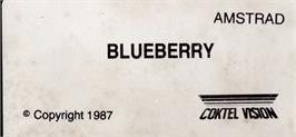 Top of cartridge artwork for Blueberry on the Amstrad CPC.