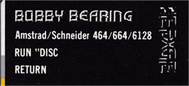 Top of cartridge artwork for Bobby Bearing on the Amstrad CPC.