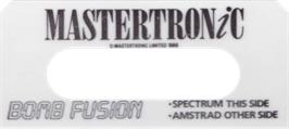 Top of cartridge artwork for Bomb Fusion on the Amstrad CPC.