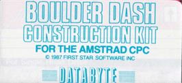 Top of cartridge artwork for Boulder Dash Construction Kit on the Amstrad CPC.